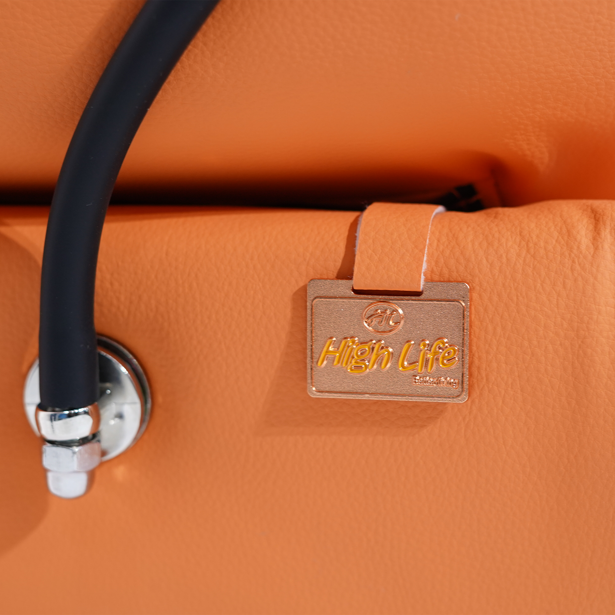 High Life brand tag on the side of the premium LRE138 recliner chair.