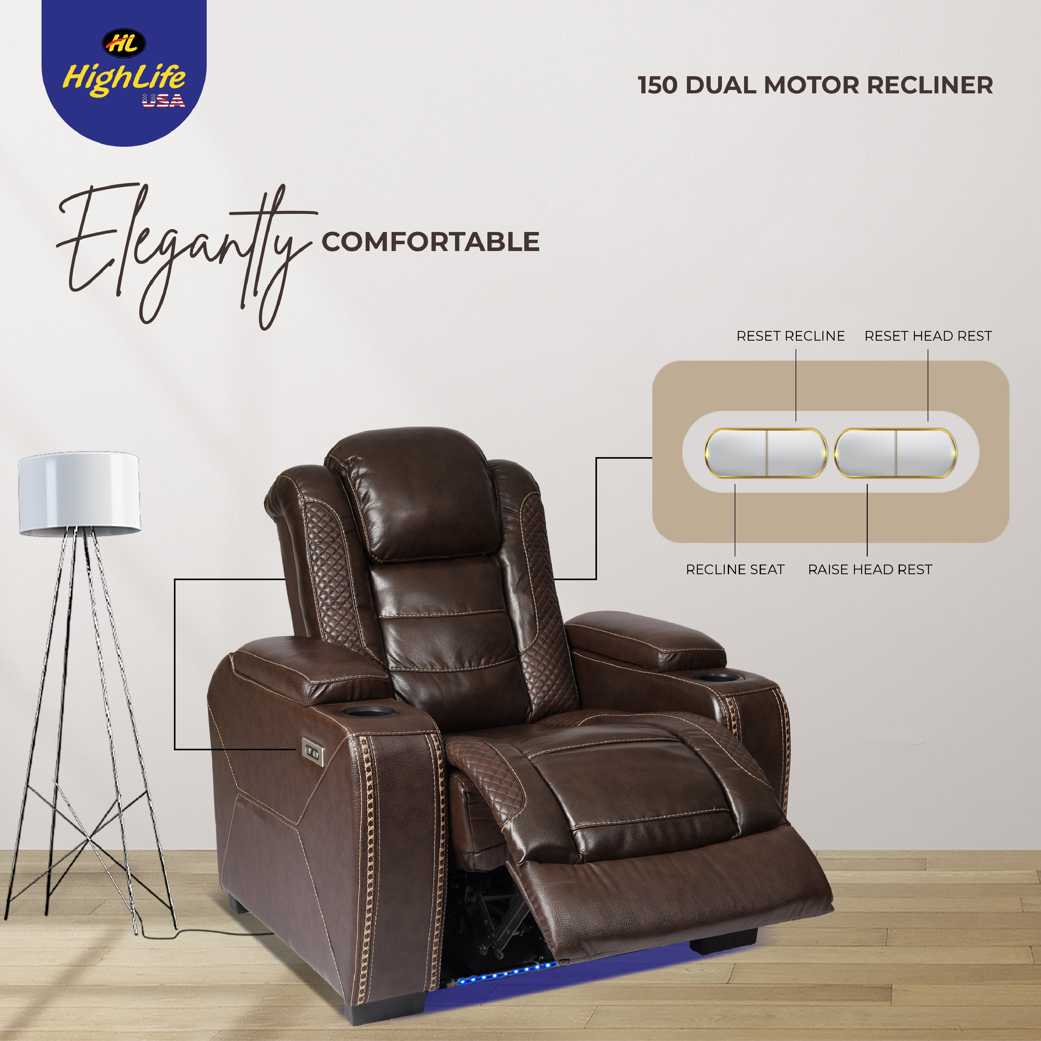 Home Theater Sofa - Best dual motor sofa 2024 -Buy recliner online
