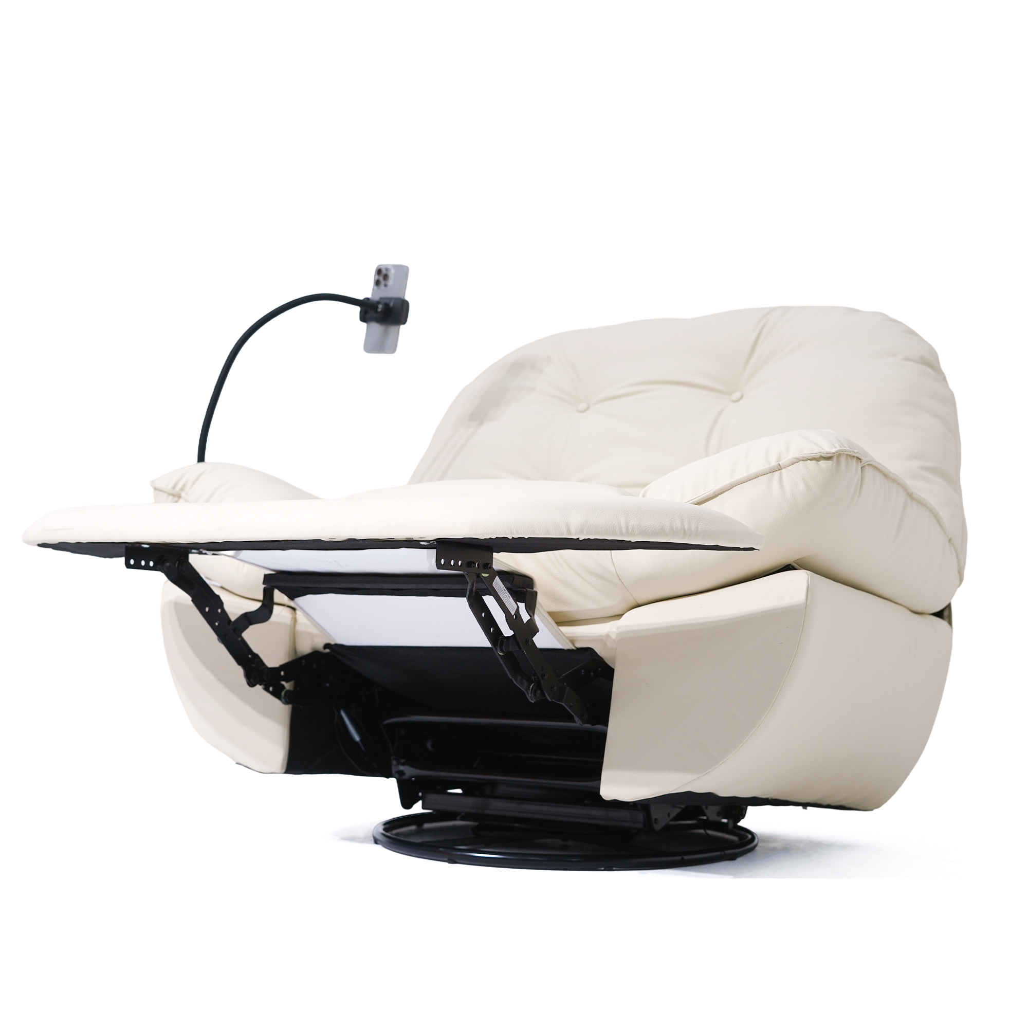 LRE138 Swivel Rocker Recliner Chair in a modern living room setting.