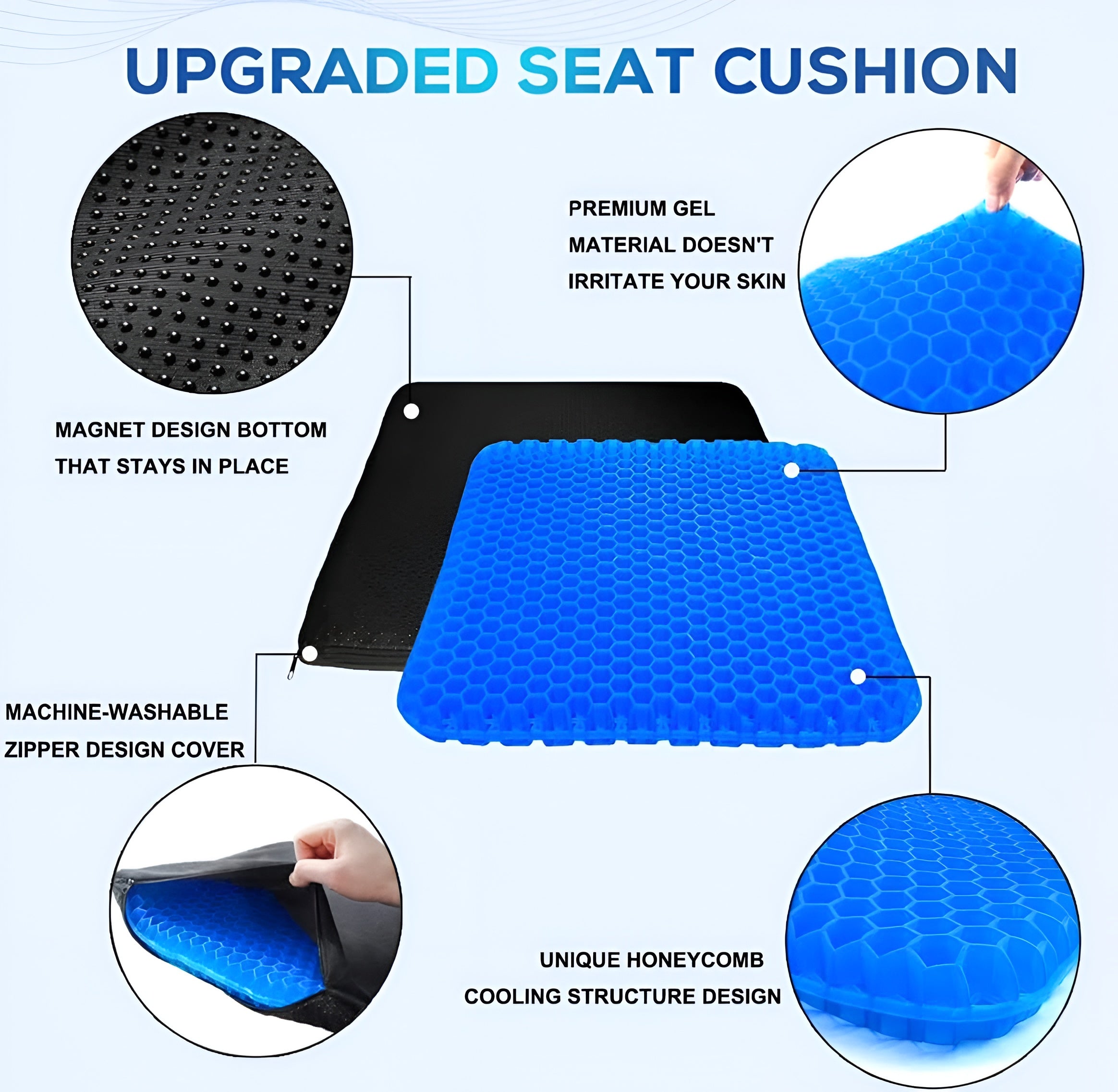 High Life Honeycomb Gel Seat Cushion for Back Pain Relief