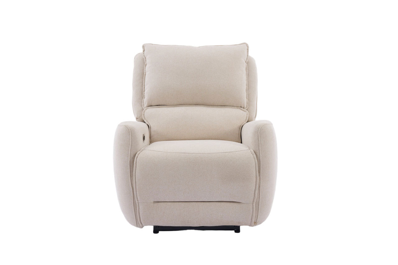 Beige recliner chair on a white background