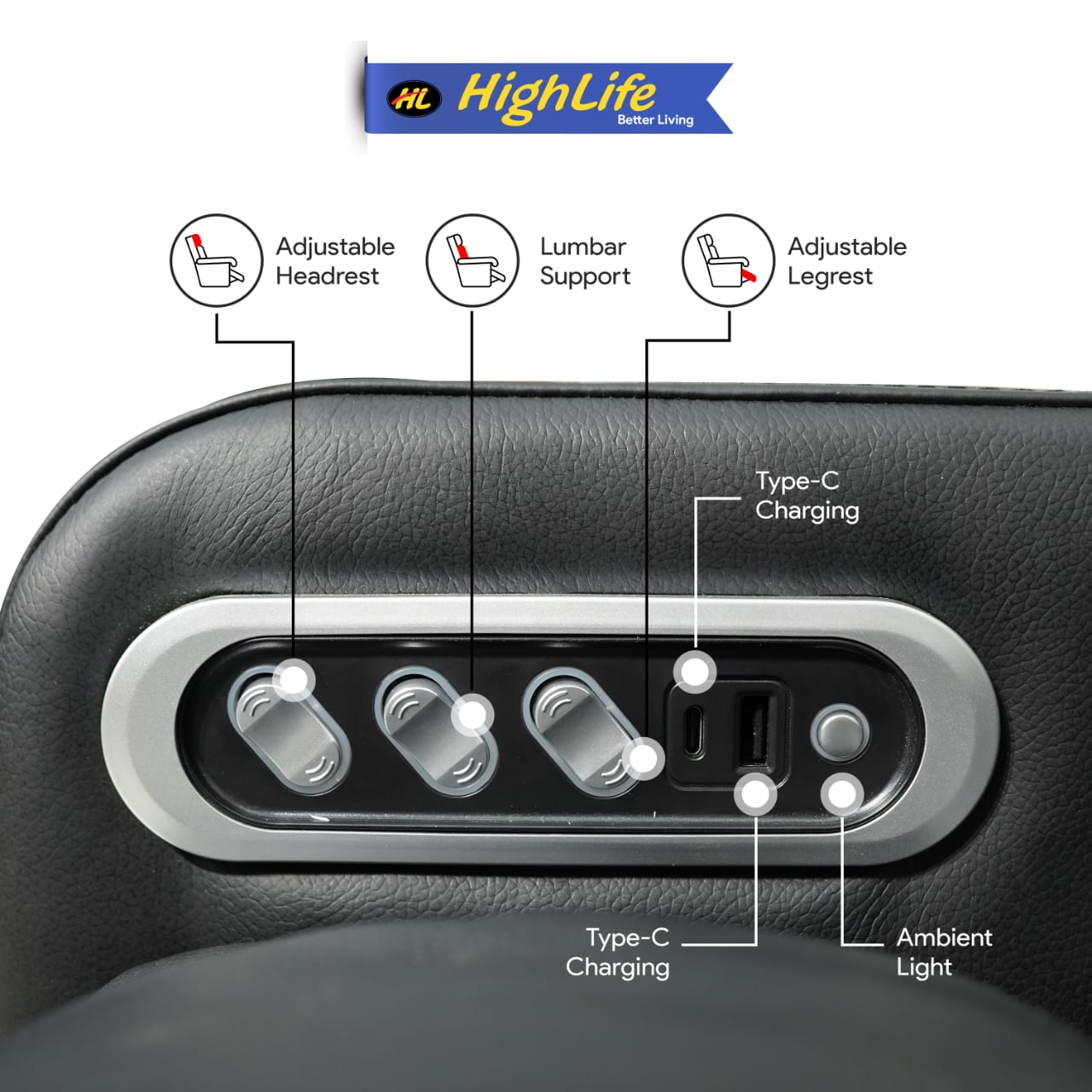 HighLife Real Leather Cloud Rest Recliner Sofa - Triple Motor Power Chair .