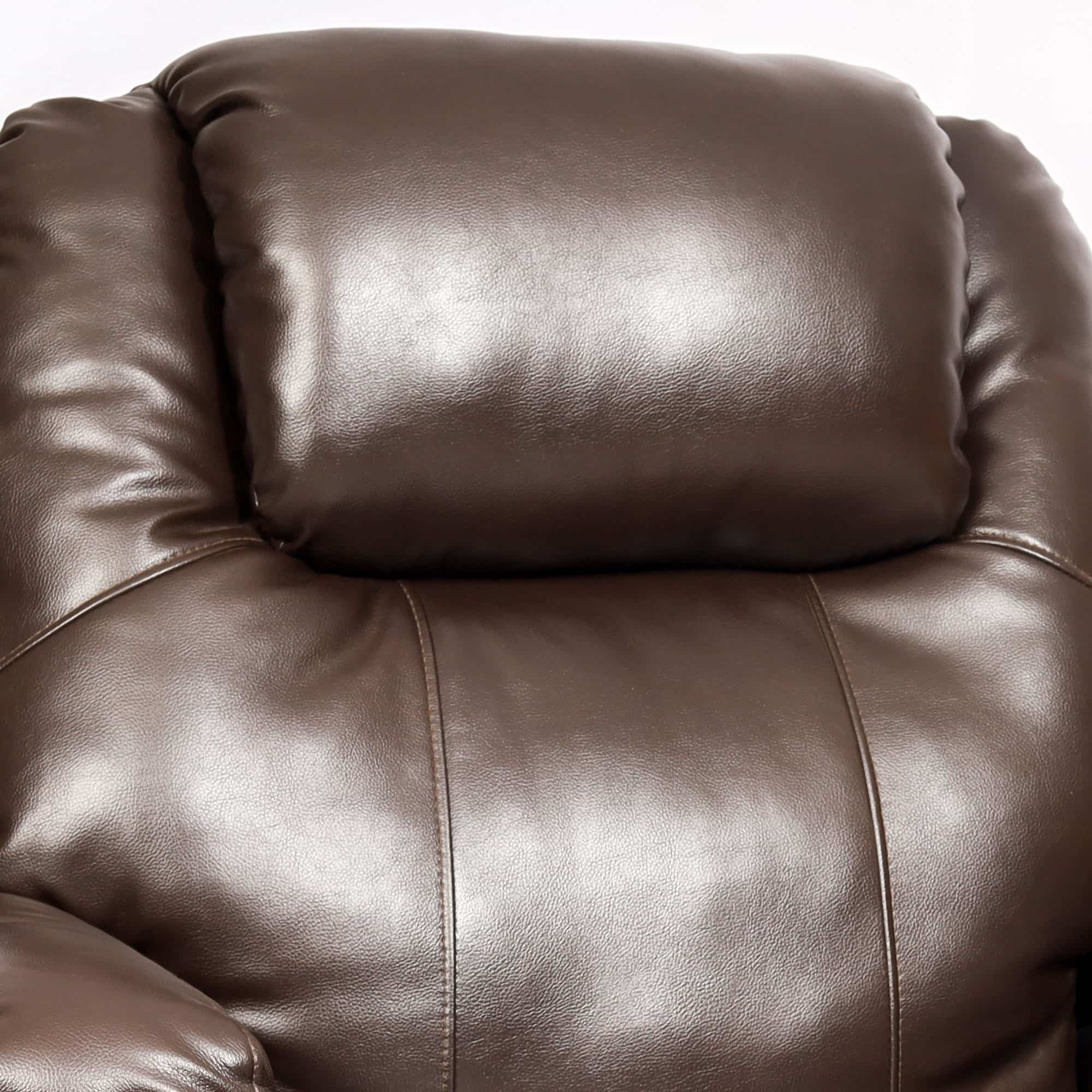 LRE 27 Brown Leather Sofa Recliner Close-up of leather armchair in Pakistan