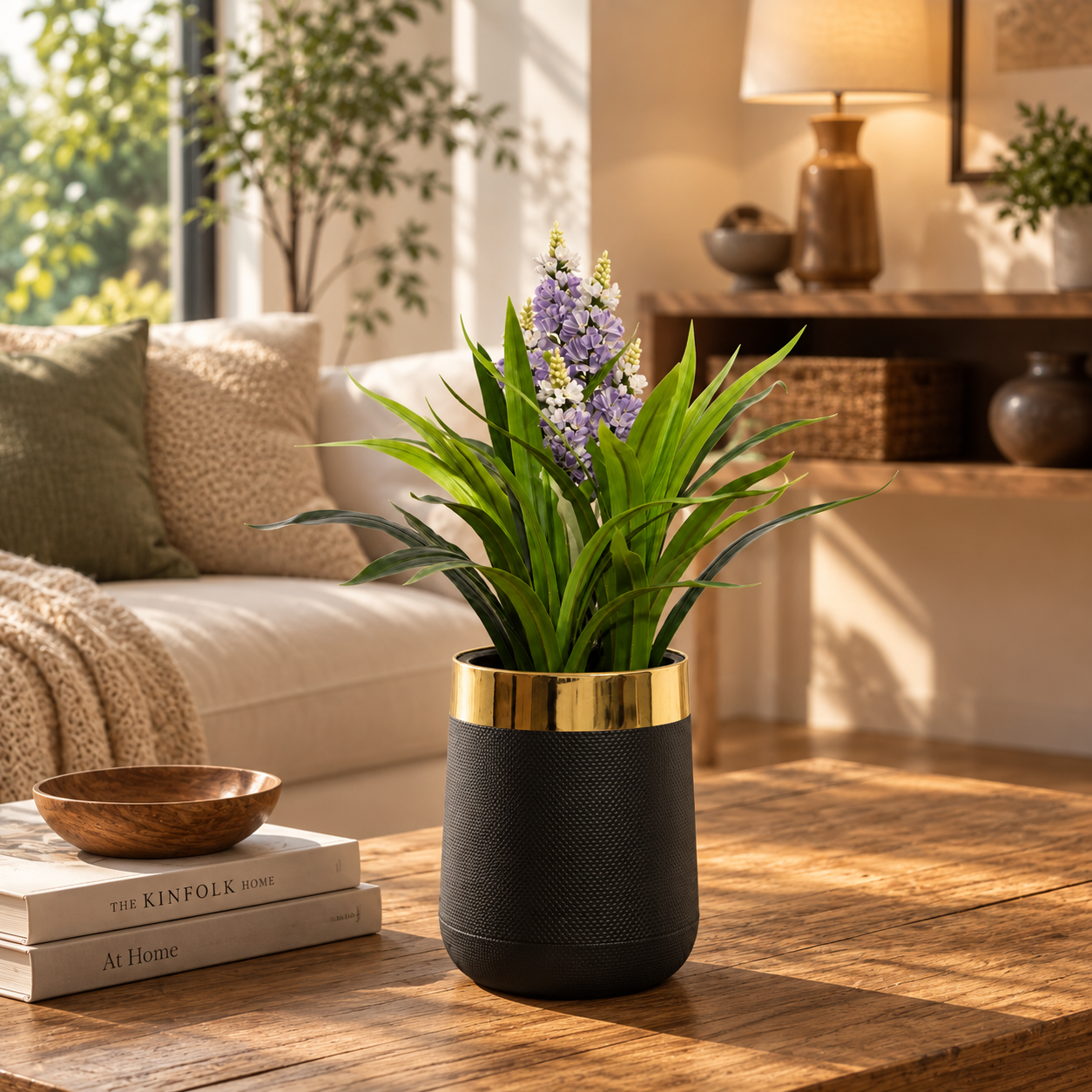 High Life Artificial Lavender Hyacinth Table Plant – Decorative Indoor Plant