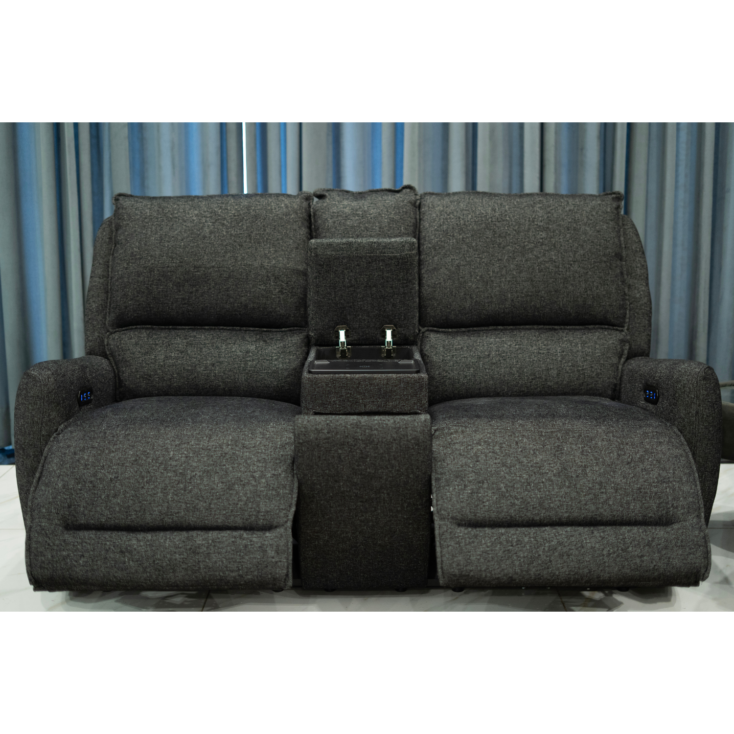 2-Seater Power Recliner Sofa with Console | Luxe Lounge Series | Wireless Charging & Storage price in pakistan